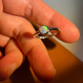 Solid white Opal s925 silver ring