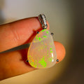 Solid white Opal s925 silver pendant