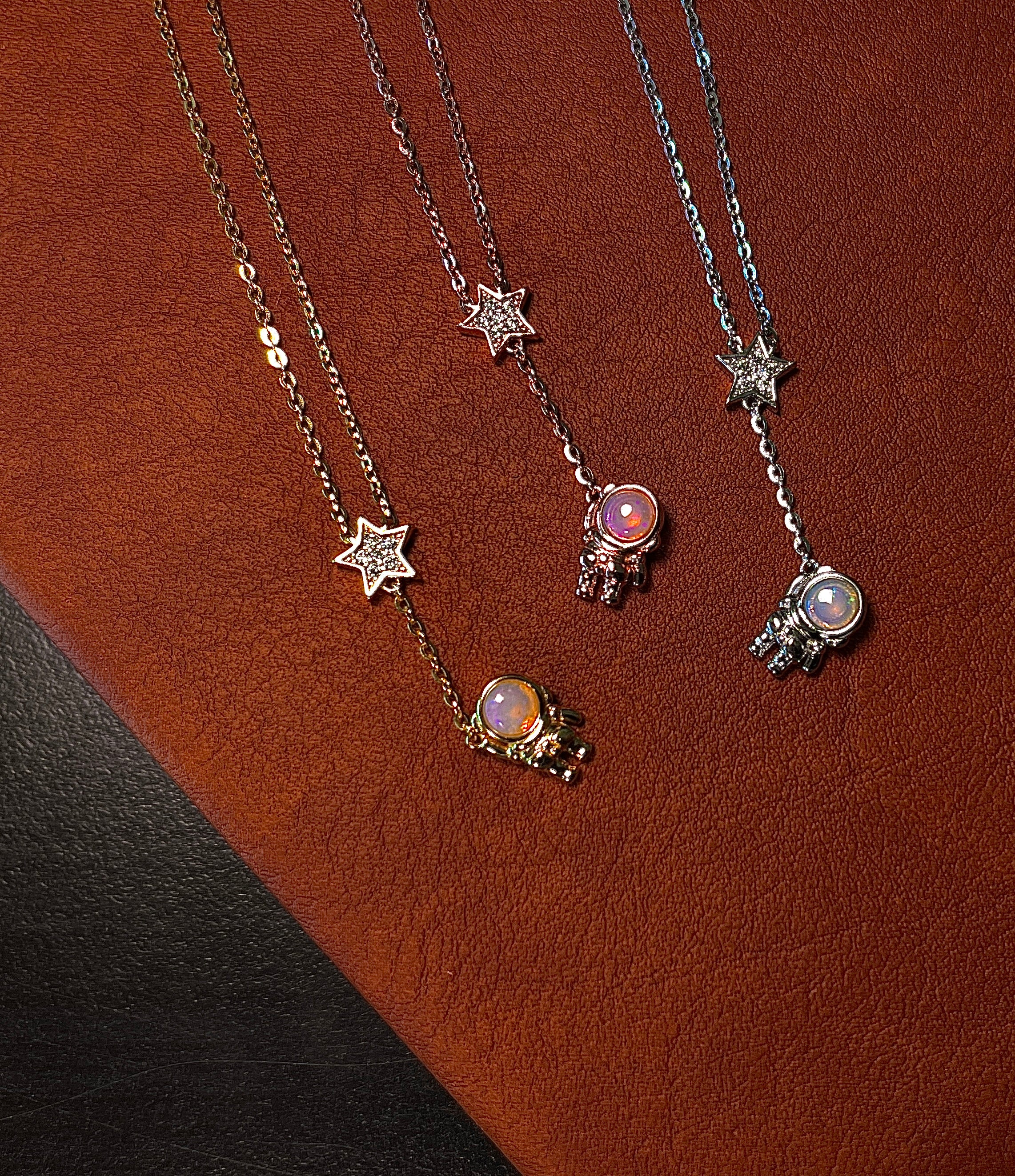 Solid Opal Astronaut Necklace