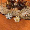 Solid White Opal Snowflake Silver Necklace