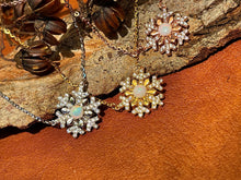 Solid White Opal Snowflake Silver Necklace