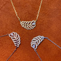 Solid White Opal Leaf Pendant