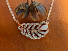 Solid White Opal Leaf Pendant