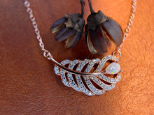 Solid White Opal Leaf Pendant