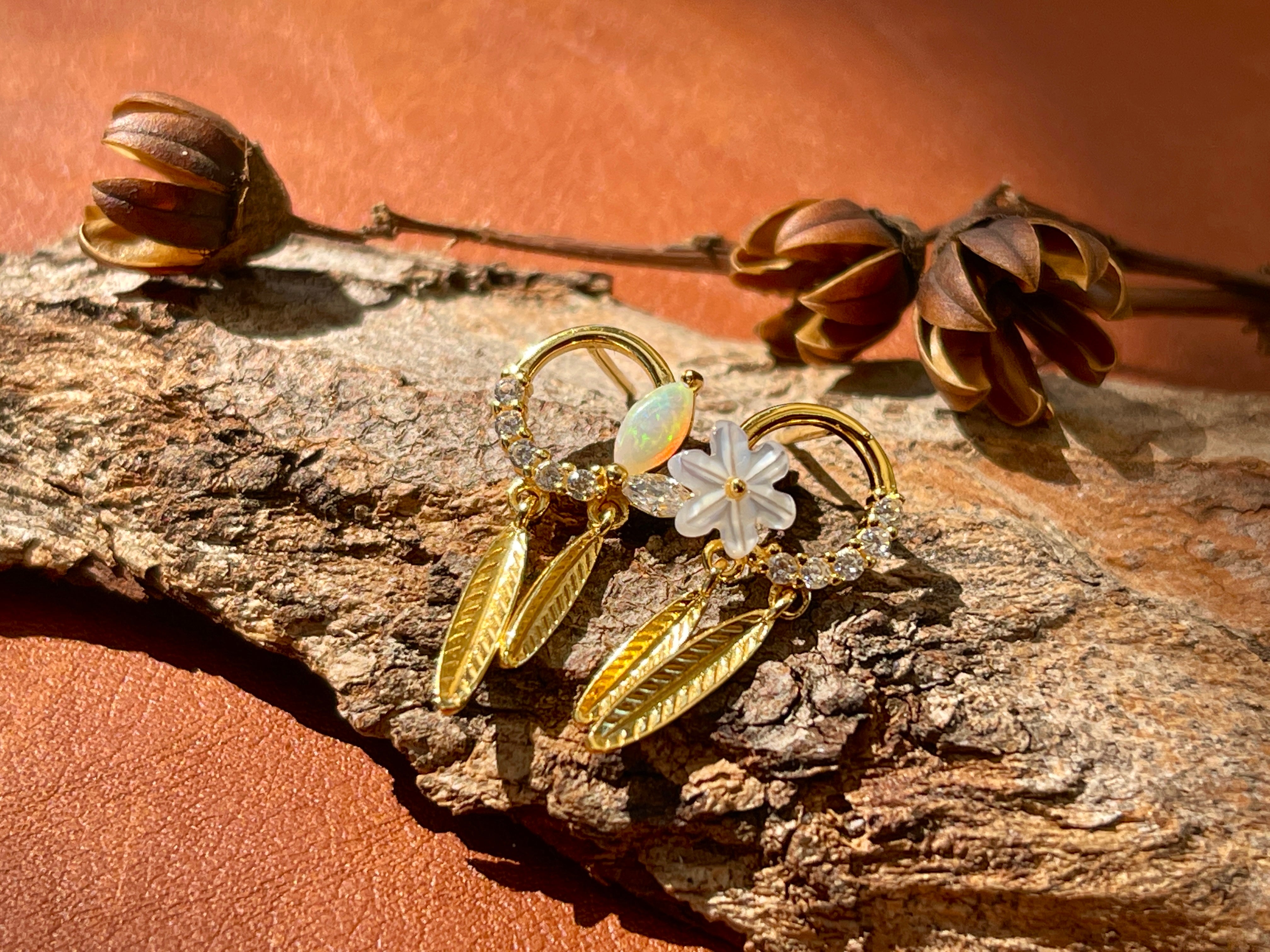 Solid Opal Spring earrings