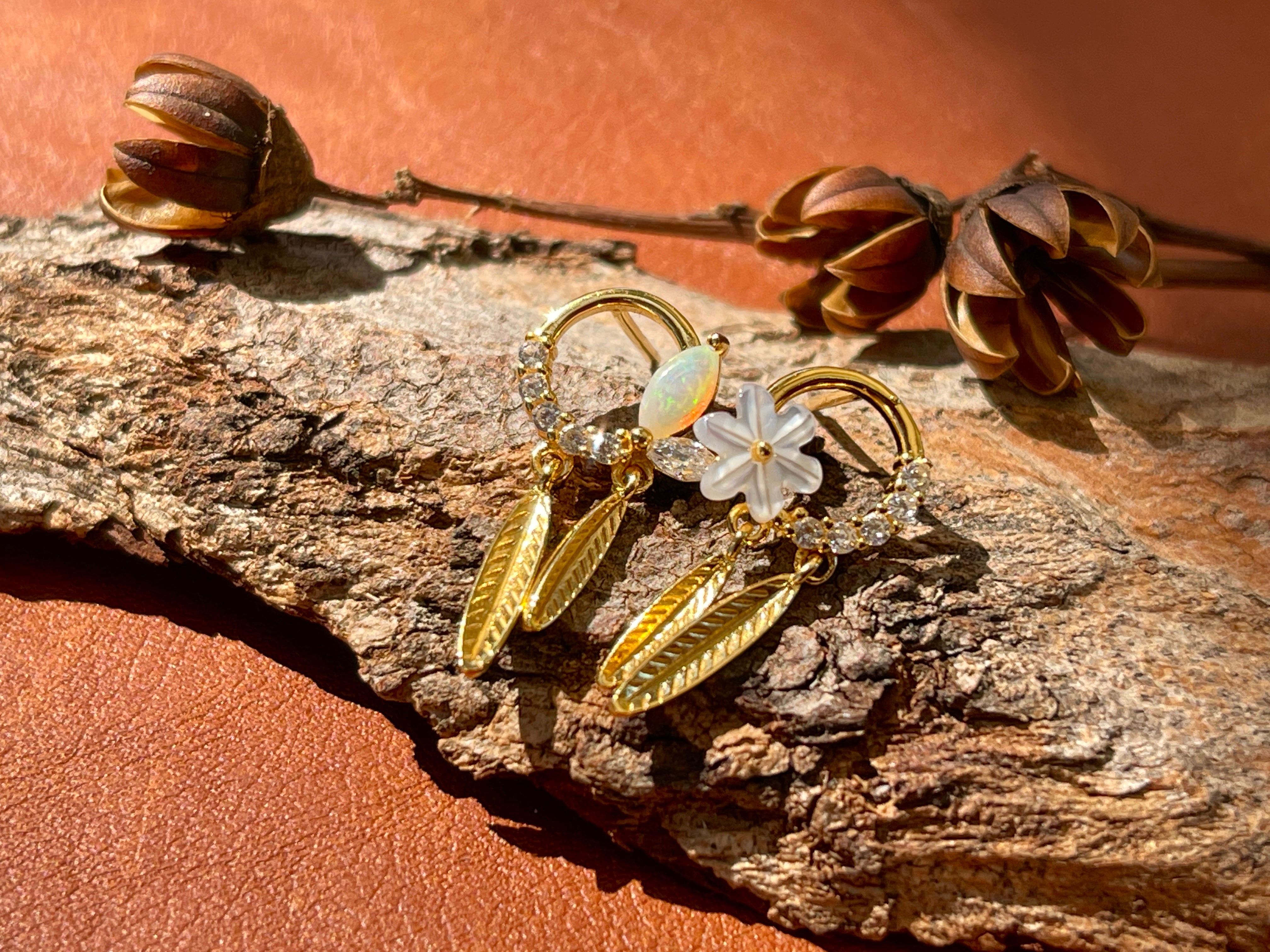 Solid Opal Spring earrings