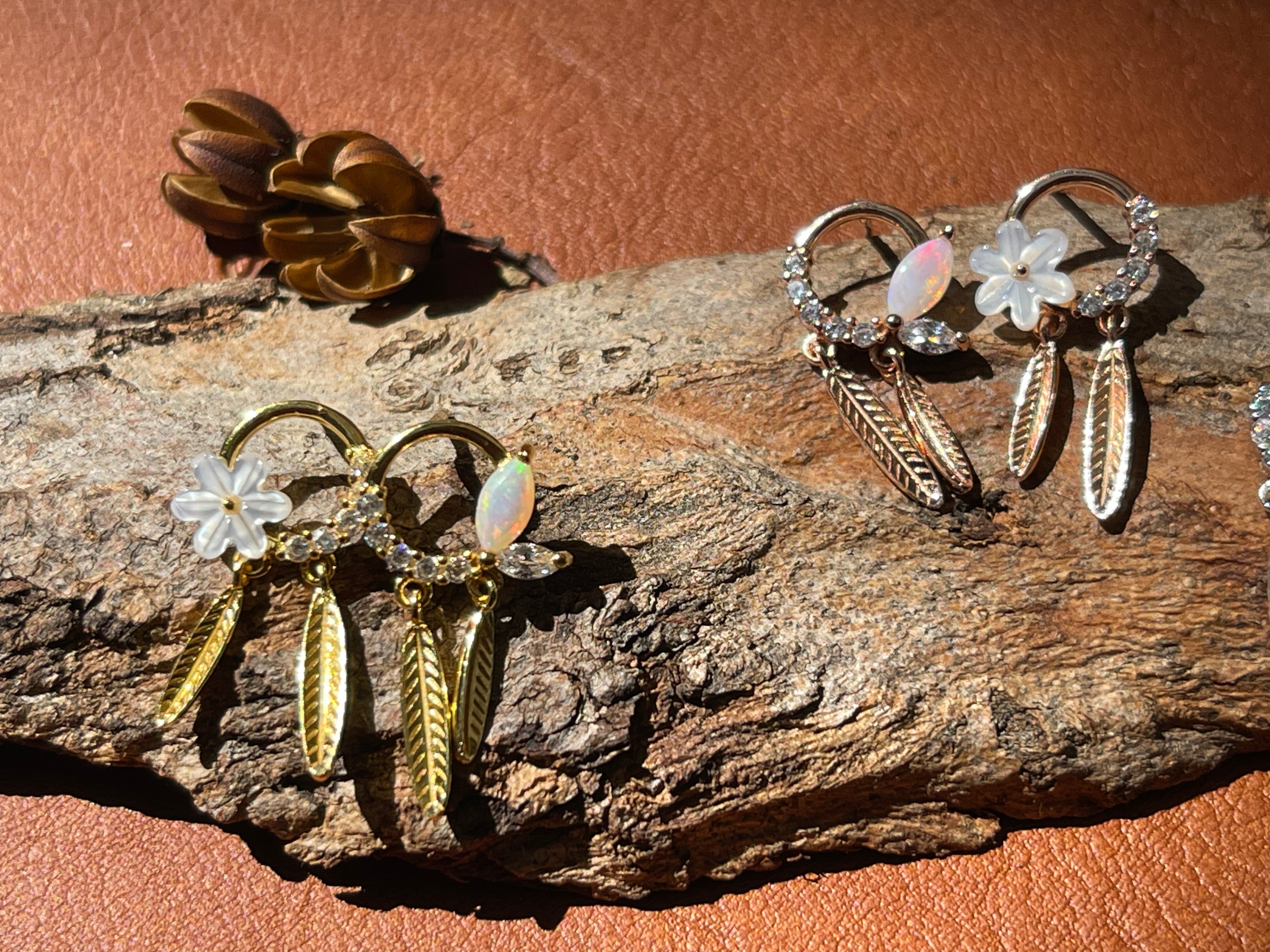 Solid Opal Spring earrings