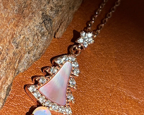 Solid Opal Christmas tree Necklace