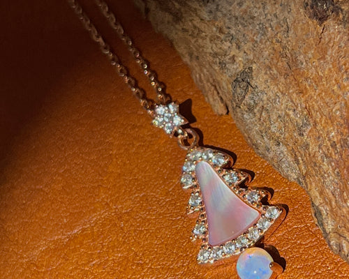 Solid Opal Christmas tree Necklace