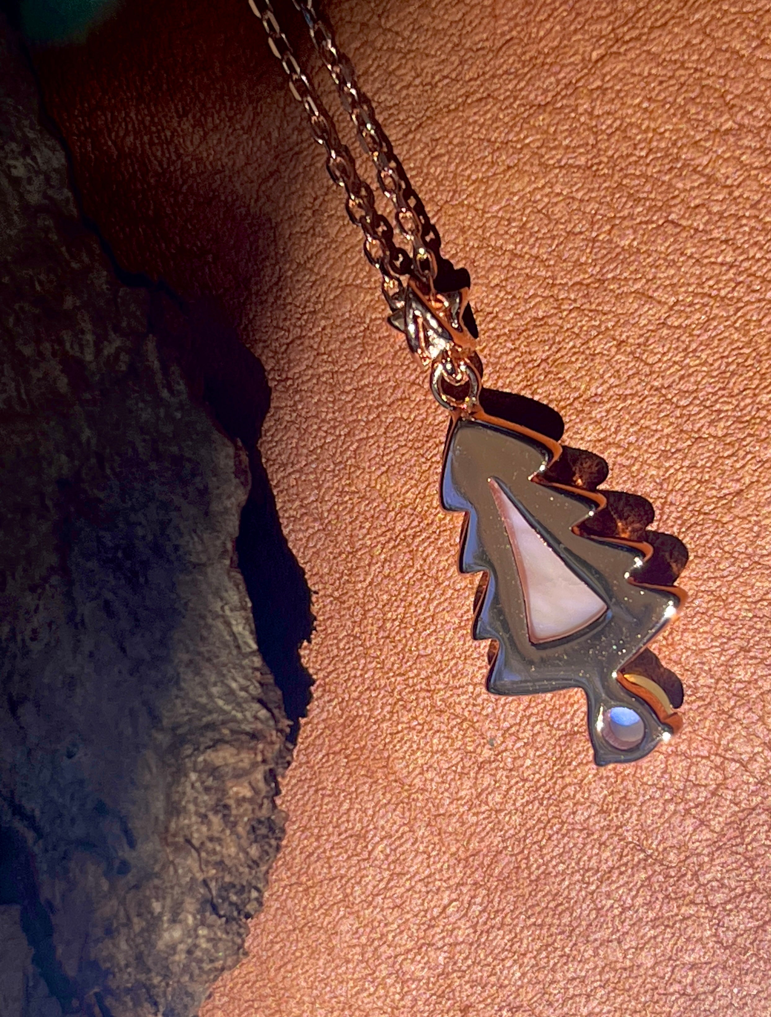 Solid Opal Christmas tree Necklace