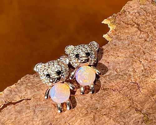 Solid Opal Bear earrings