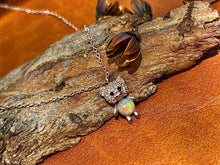 Solid Opal Bear Necklace
