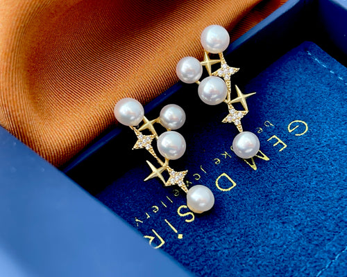 Starry Night Freshwater Pearl Earrings