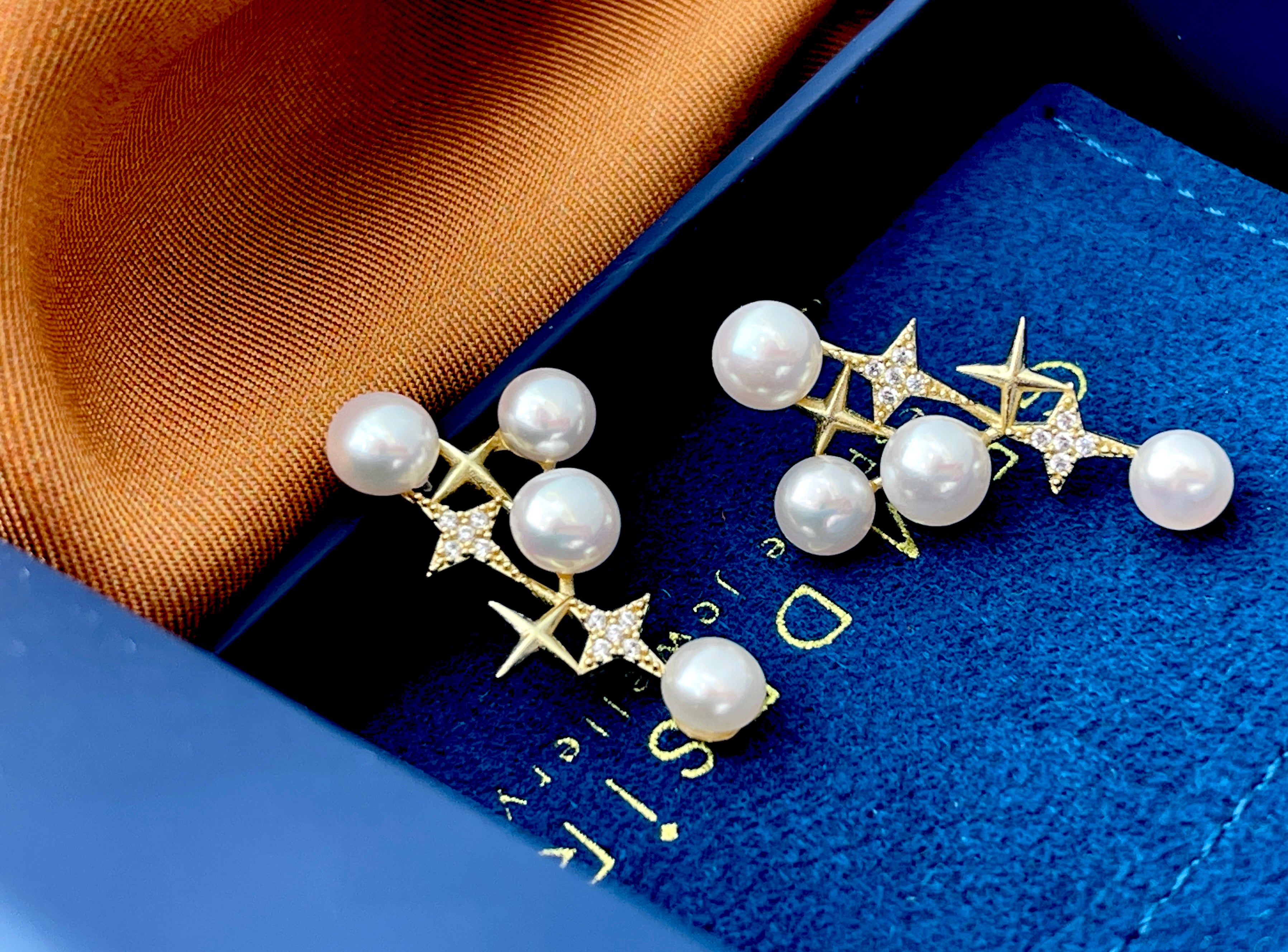 Starry Night Freshwater Pearl Earrings