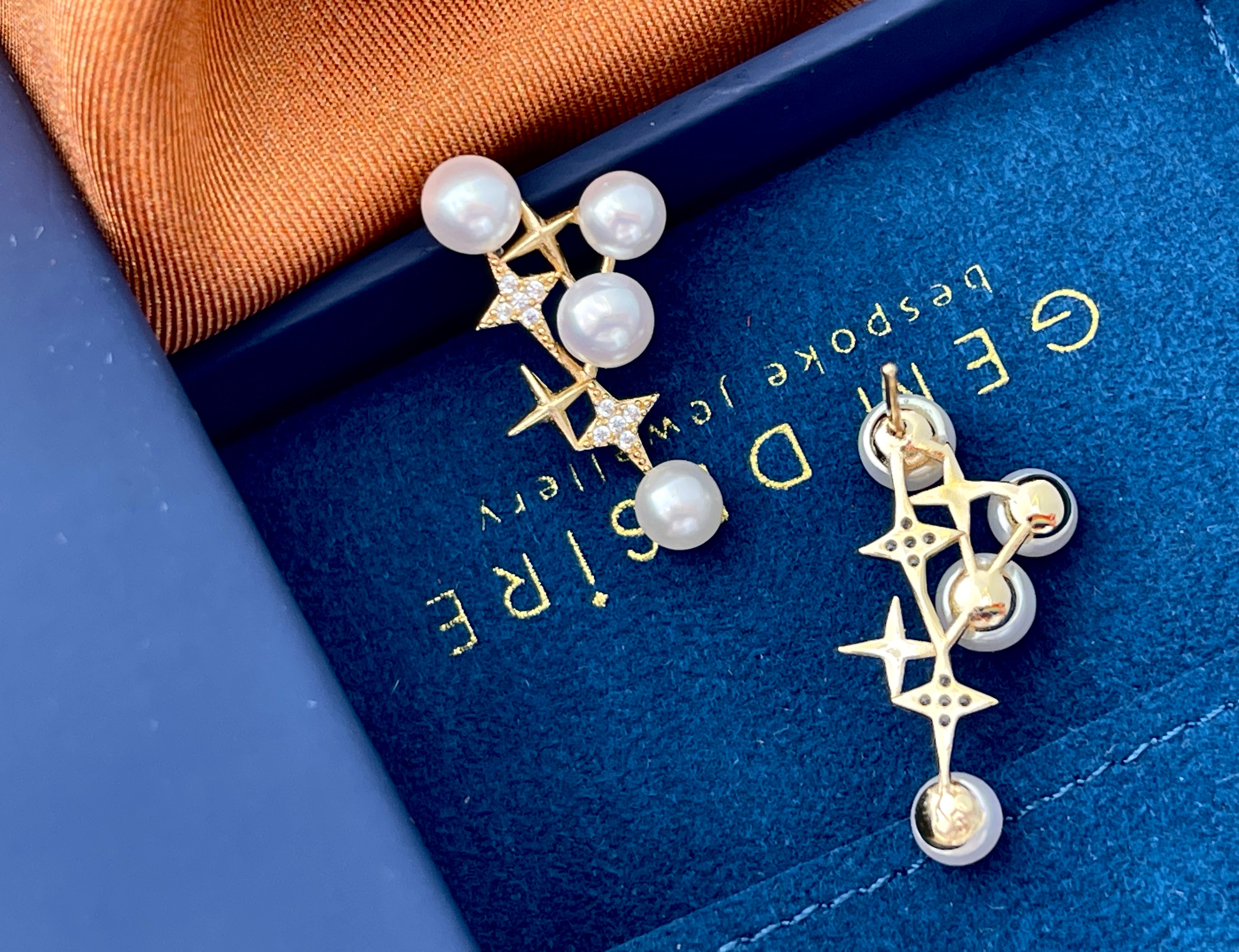 Starry Night Freshwater Pearl Earrings
