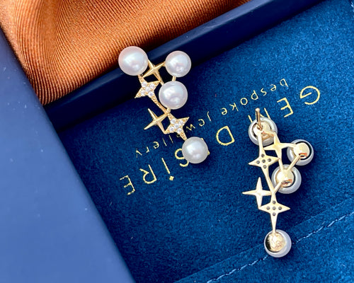 Starry Night Freshwater Pearl Earrings