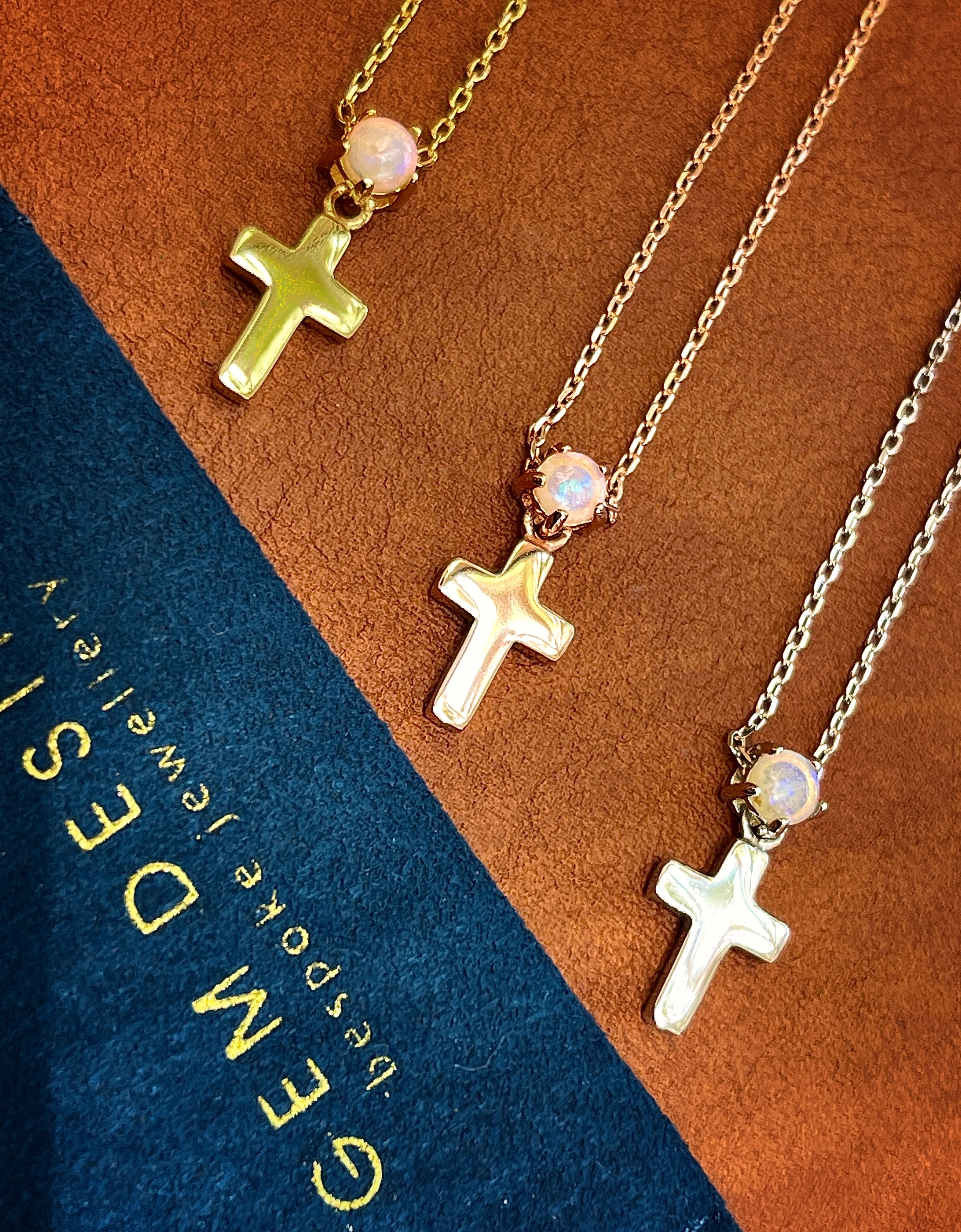 Solid Opal Cross Pendant
