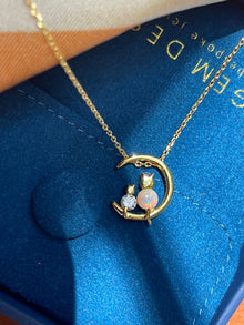Solid Opal Cat Pendant