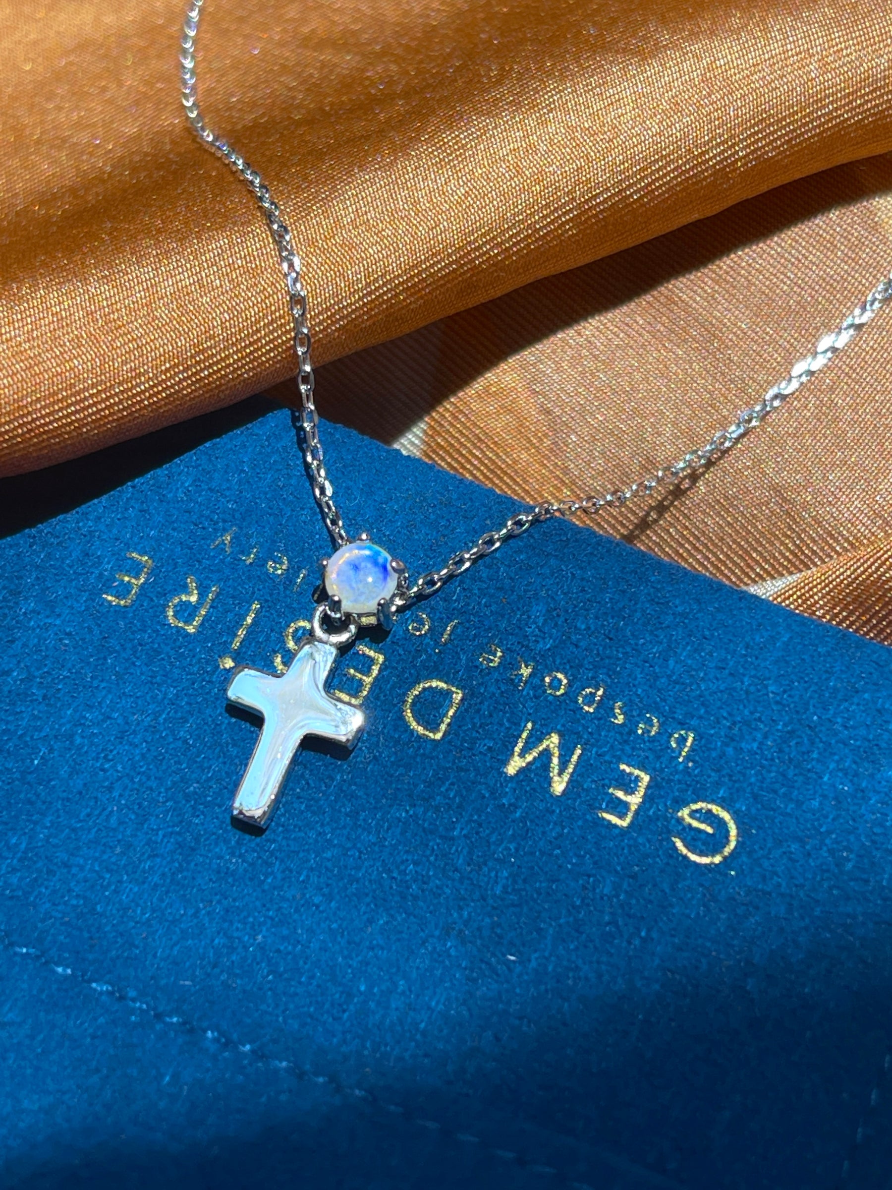 Solid Opal Cross Pendant