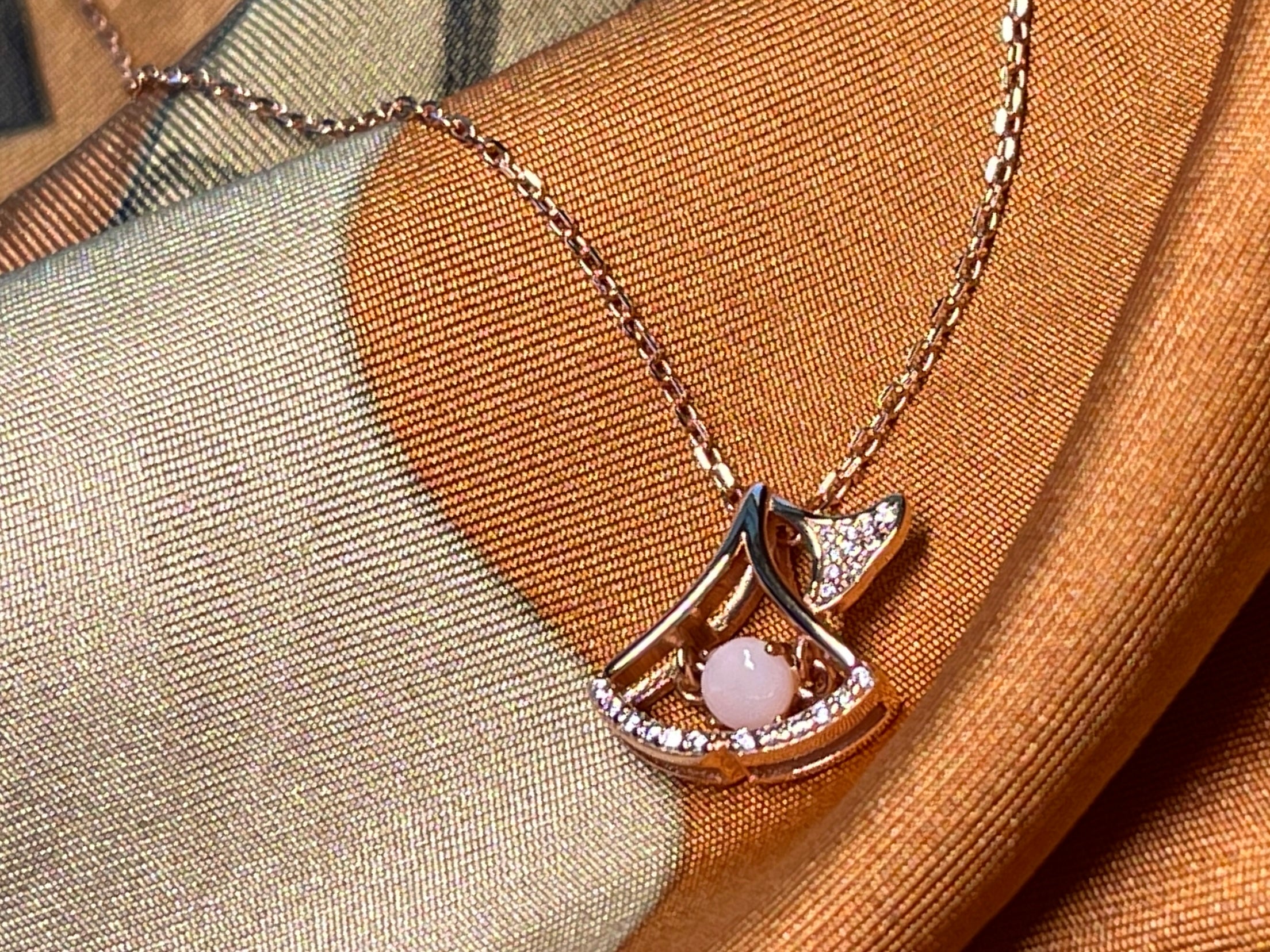 Solid Opal Fan shaped Pendant