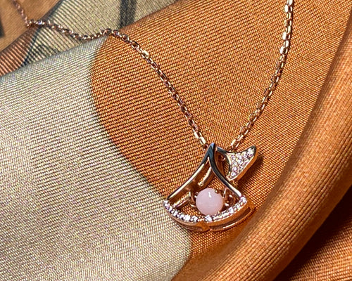 Solid Opal Fan shaped Pendant