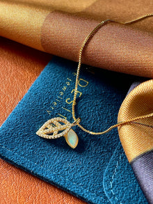 Solid Opal Leaf Pedant