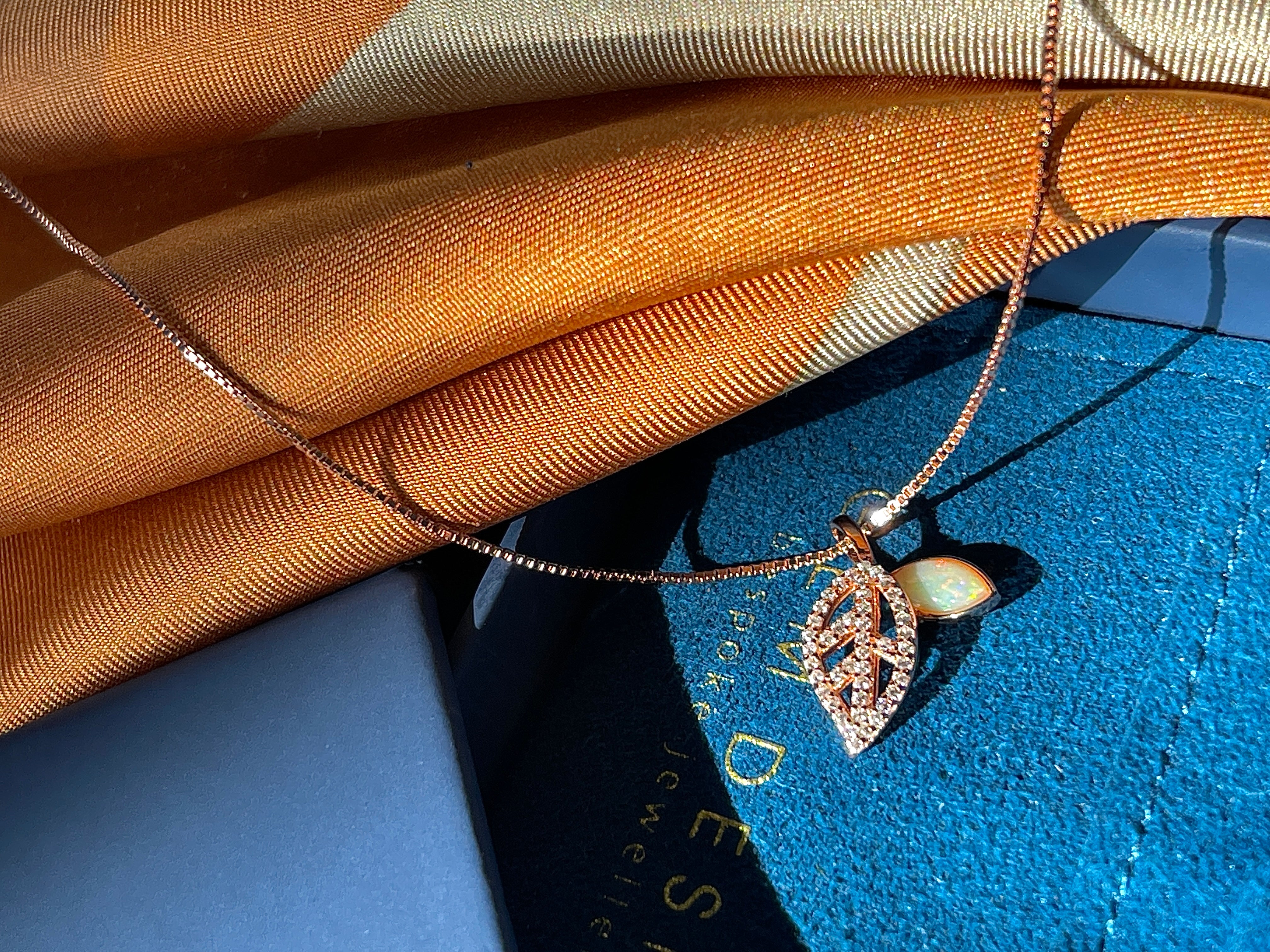 Solid Opal Leaf Pedant