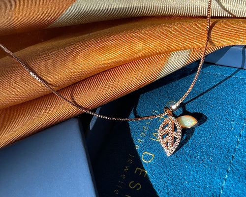 Solid Opal Leaf Pedant