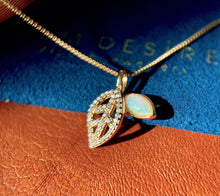 Solid Opal Leaf Pedant
