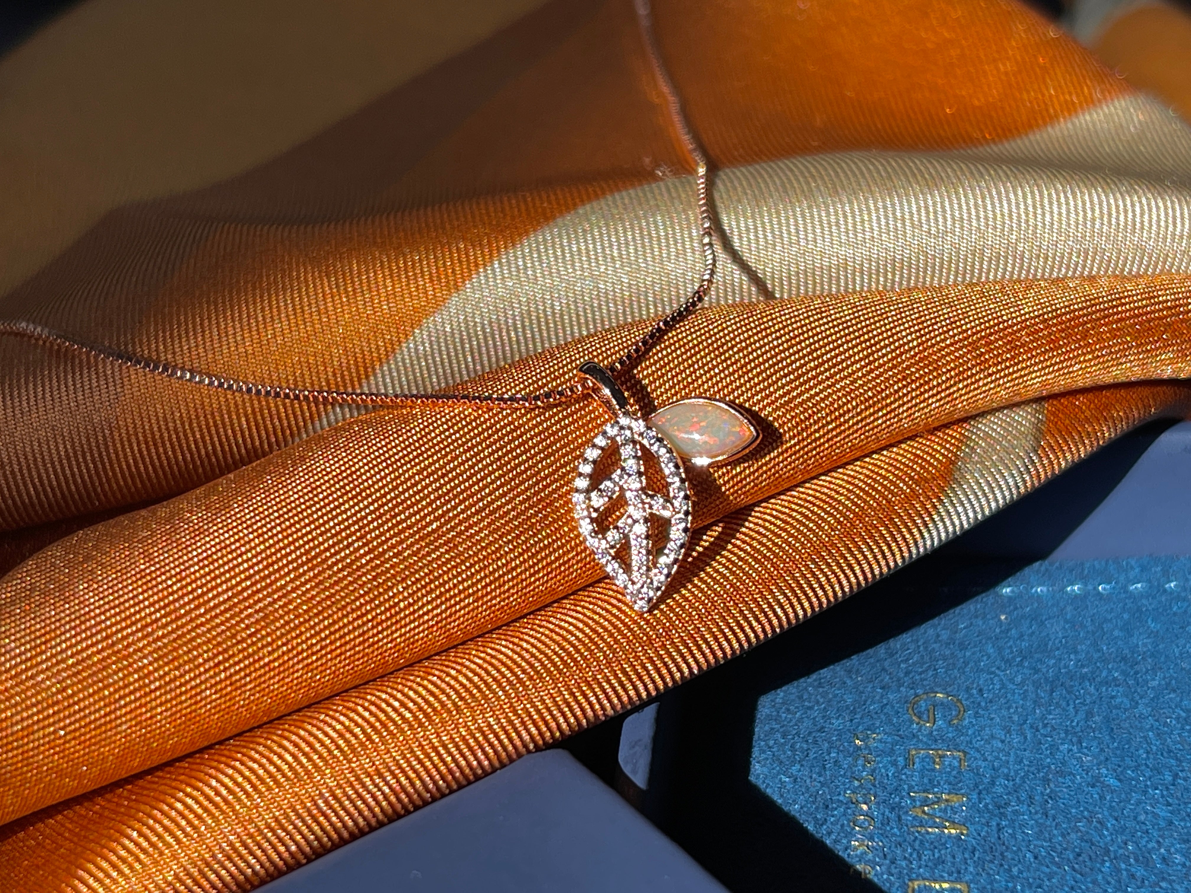 Solid Opal Leaf Pedant