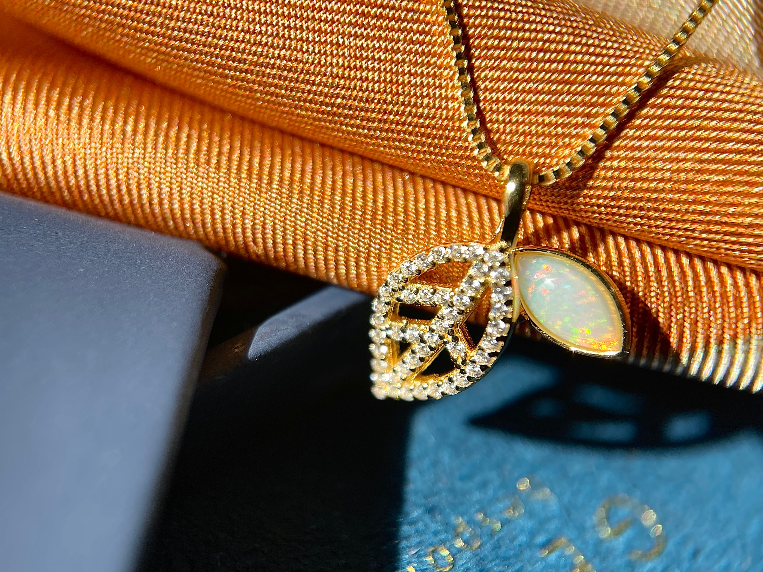 Solid Opal Leaf Pedant