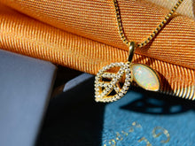 Solid Opal Leaf Pedant