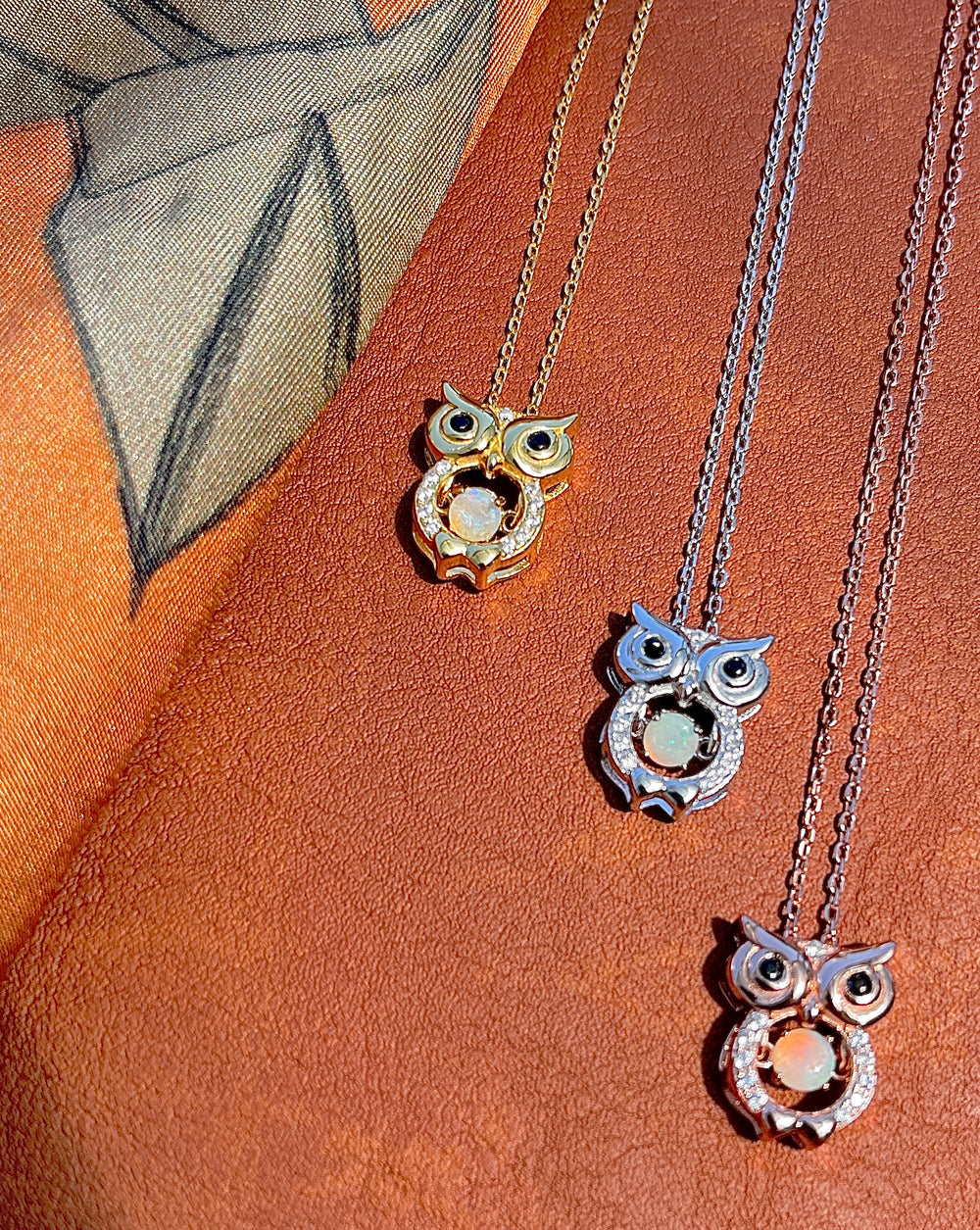 Solid Opal Owl Pendant