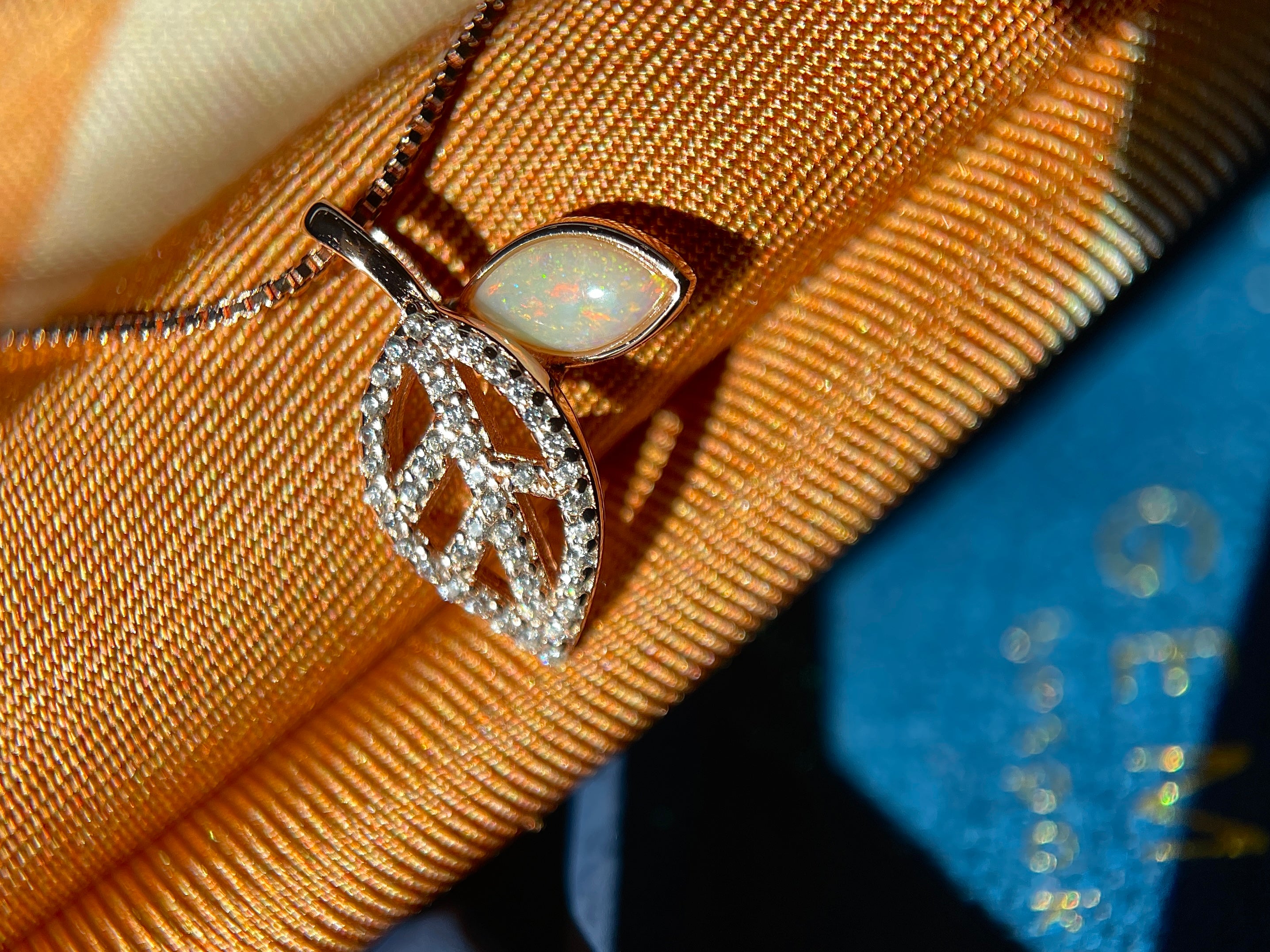 Solid Opal Leaf Pedant