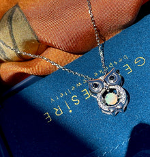 Solid Opal Owl Pendant