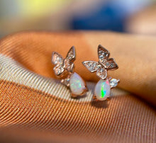 Solid Opal Butterfly Earrings
