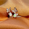 Solid Opal Butterfly Earrings